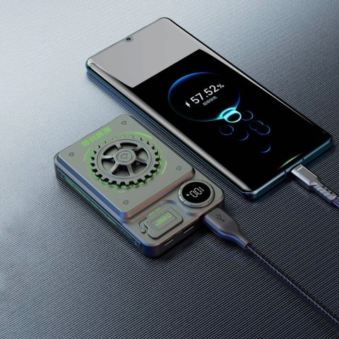 Powerbank Dudao K24 10000mAh 22.5W USB-A / USB-C z wyświetlaczem - szary Powerbank Dudao K24 10000mAh 22.5W USB-A / USB-C z wyświetlaczem - szary