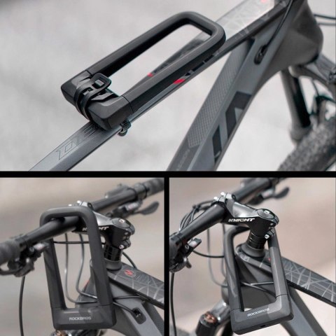 Zapięcie rowerowe Rockbros RKS626-BKU-lock - czarne Zapięcie rowerowe Rockbros RKS626-BKU-lock - czarne