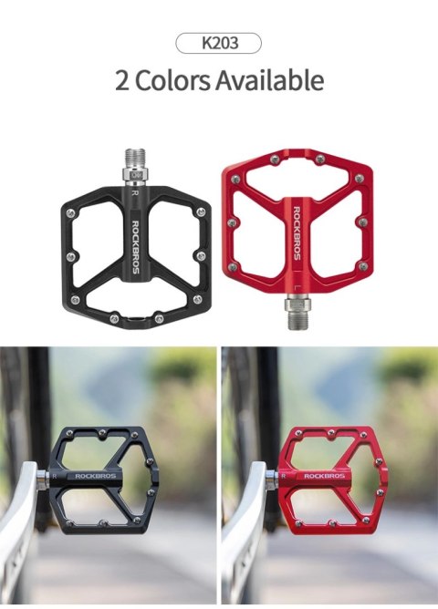 Zestaw pedałów rowerowych Rockbros K203-BK - czarny Zestaw pedałów rowerowych Rockbros K203-BK - czarny