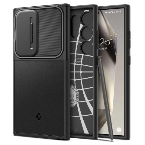 Etui Spigen Optik Armor na Samsung Galaxy S24 Ultra - czarne Etui Spigen Optik Armor na Samsung Galaxy S24 Ultra - czarne