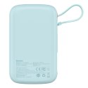 Baseus Qpow powerbank 10000mAh wbudowany kabel USB Typu C 22.5W Quick Charge SCP AFC FCP niebieski (PPQD020103)