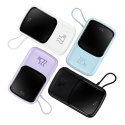 Baseus Qpow powerbank 10000mAh wbudowany kabel USB Typu C 22.5W Quick Charge SCP AFC FCP niebieski (PPQD020103)