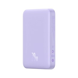 Powerbank Baseus Magnetic Mini indukcyjny 10000mAh 20W - fioletowy + kabel USB-C - USB-C