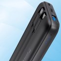Powerbank Choetech B654 10000mAh 22.5W USB-A / USB-C / micro USB z wbudowanym kablem USB-C / Lightning - czarny