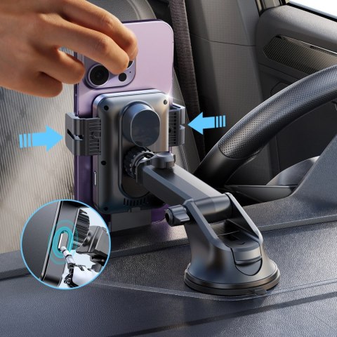 Uchwyt Joyroom JR-ZS219 elektryczny z ładowarką indukcyjną 15W na deskę rozdzielczą - czarny Uchwyt Joyroom JR-ZS219 elektryczny z ładowarką indukcyjną 15W na deskę rozdzielczą - czarny