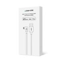 Kabel Ugreen US299 60555 kątowy Lightning / USB-A MFi 2.4A 1m - czerwony