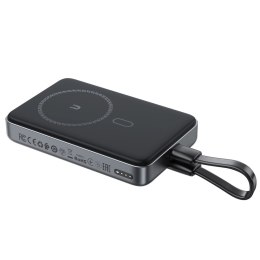 Powerbank Acefast M10 magnetyczny 2x USB-C PD 30W z ładowaniem indukcyjnym 15W i kablem USB-C - czarny