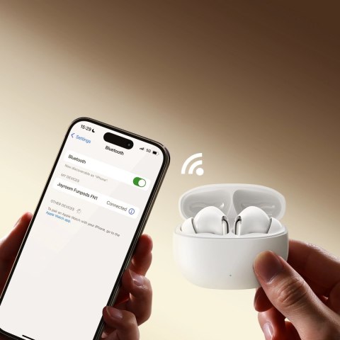 Słuchawki Joyroom Funpods JR-FN1 bezprzewodowe douszne TWS Bluetooth 5.4 ANC ENC - białe Słuchawki Joyroom Funpods JR-FN1 bezprzewodowe douszne TWS Bluetooth 5.4 ANC ENC - białe