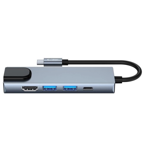 HUB Tech-Protect V3 5w1 USB-C - USB-A 3.0 / USB-A 2.0 / USB-C / HDMI / RJ45 - szary HUB Tech-Protect V3 5w1 USB-C - USB-A 3.0 / USB-A 2.0 / USB-C / HDMI / RJ45 - szary