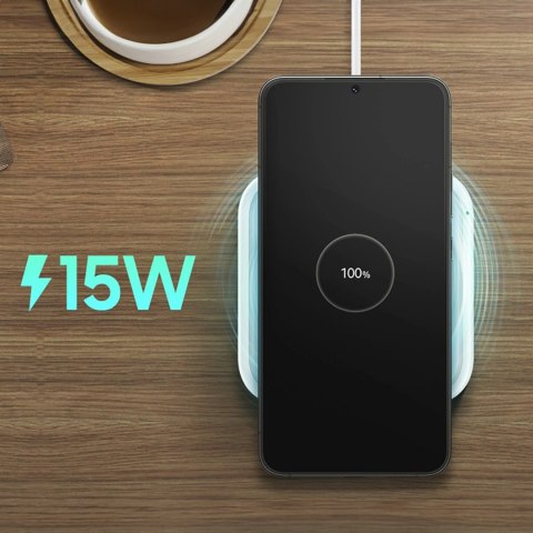 Ładowarka Samsung Wireless Charger Pad EP-P2400TWEGEU indukcyjna 15W + ładowarka sieciowa + kabel USB-C - biała Ładowarka Samsung Wireless Charger Pad EP-P2400TWEGEU indukcyjna 15W + ładowarka sieciowa + kabel USB-C - biała