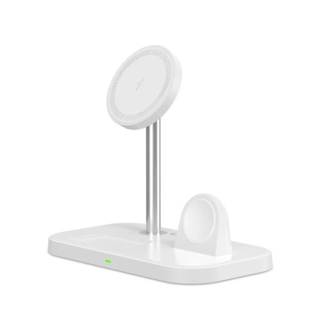 Ładowarka Tech-Protect QI15W-A22 indukcyjna MagSafe ze stojakiem 3w1 MagSafe na smartfon / Apple Watch / AirPods - biała Ładowarka Tech-Protect QI15W-A22 indukcyjna MagSafe ze stojakiem 3w1 MagSafe na smartfon / Apple Watch / AirPods - biała