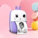 Mini drukarka termiczna dla dzieci z aparatem fotograficznym i kamerą - fioletowa