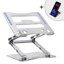 Podstawka pod laptopa, tablet Wozinsky WRS-CPY75DSS aluminiowa + Gratis! podstawka do smartfona - srebrna