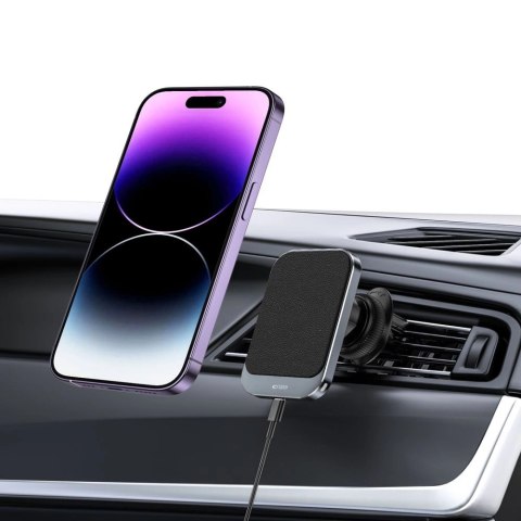 Uchwyt Tech-Protect MM15W-V2 samochodowy na telefon z ładowarką indukcyjną MagSafe 15W na kratkę nawiewu - czarny Uchwyt Tech-Protect MM15W-V2 samochodowy na telefon z ładowarką indukcyjną MagSafe 15W na kratkę nawiewu - czarny