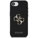 Etui Guess PU Grained 4G Metal Logo na iPhone 16e - czarne