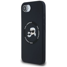 Etui Karl Lagerfeld Liquid Silicone Karl & Choupette Heads z MagSafe na iPhone 16e - czarne