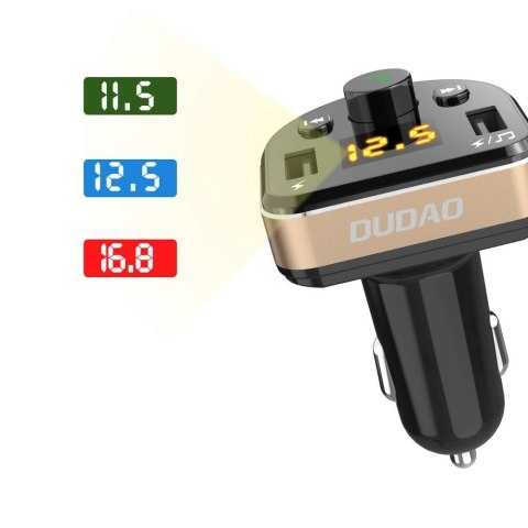Dudao Transmiter FM Bluetooth ładowarka samochodowa MP3 3.1 A 2x USB czarny (R2Pro black) Dudao Transmiter FM Bluetooth ładowarka samochodowa MP3 3.1 A 2x USB czarny (R2Pro black)