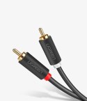 Kabel Ugreen AV104 10518 audio 2RCA (męski) / 2RCA (męski) 2m - szary