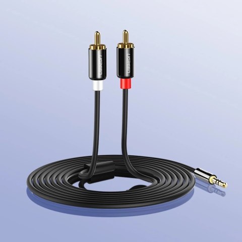 Kabel Ugreen AV116 10590 audio mini jack 3,5 mm (męski) / 2RCA (męski) 3m - czarny Kabel Ugreen AV116 10590 audio mini jack 3,5 mm (męski) / 2RCA (męski) 3m - czarny