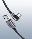 Kabel Ugreen US284 50941 USB-A (prosty) / USB-C (kątowy) 3A 1m - szary