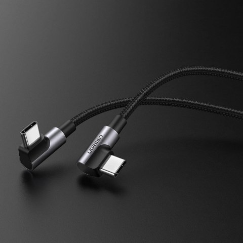 Kabel Ugreen US323 kątowy USB-C - USB-C PD QC SCP 3A 480Mb/s 1m - szary Kabel Ugreen US323 kątowy USB-C - USB-C PD QC SCP 3A 480Mb/s 1m - szary