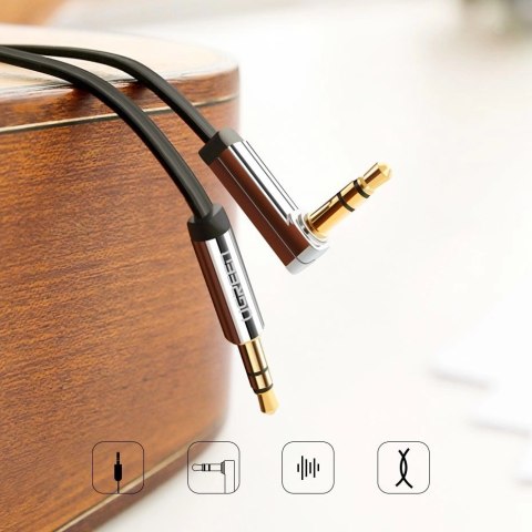 Ugreen płaski kabel przewód audio AUX 3,5 mm mini jack 3m srebrny (10728) Ugreen płaski kabel przewód audio AUX 3,5 mm mini jack 3m srebrny (10728)