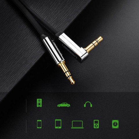 Ugreen płaski kabel przewód audio AUX 3,5 mm mini jack 3m srebrny (10728) Ugreen płaski kabel przewód audio AUX 3,5 mm mini jack 3m srebrny (10728)