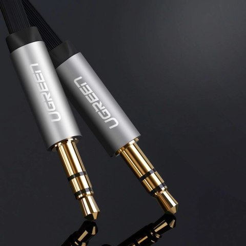 Ugreen płaski kabel przewód audio AUX 3,5 mm mini jack 3m srebrny (10728) Ugreen płaski kabel przewód audio AUX 3,5 mm mini jack 3m srebrny (10728)