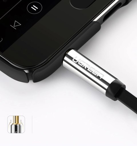 Ugreen płaski kabel przewód audio AUX 3,5 mm mini jack 3m srebrny (10728) Ugreen płaski kabel przewód audio AUX 3,5 mm mini jack 3m srebrny (10728)