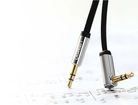 Ugreen płaski kabel przewód audio AUX 3,5 mm mini jack 3m srebrny (10728) Ugreen płaski kabel przewód audio AUX 3,5 mm mini jack 3m srebrny (10728)