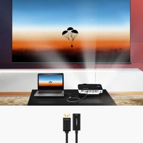 Ugreen przejściówka kabel przewód z DisplayPort (męski) na HDMI (żeński) (jednokierunkowy) 1080P 60Hz 12bit czarny (40362) Ugreen przejściówka kabel przewód z DisplayPort (męski) na HDMI (żeński) (jednokierunkowy) 1080P 60Hz 12bit czarny (40362)