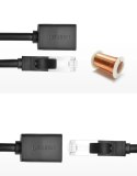 Kabel Ugreen NW112 11282 sieciowy Ethernet RJ45 (żeński) - RJ45 (męski) F/UTP Cat. 6 1 Gbps 3m - czarny