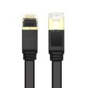 Ugreen płaski kabel przewód internetowy sieciowy Ethernet patchcord RJ45 Cat 7 STP LAN 10 Gbps 3 m czarny (NW106 11262)