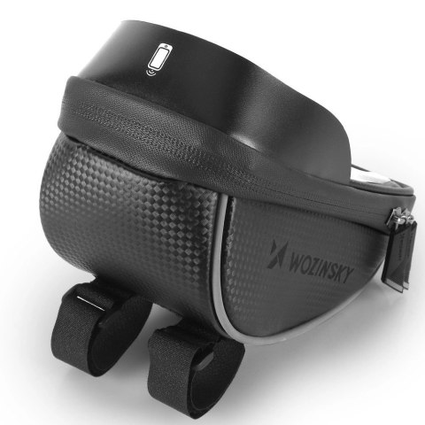 Wozinsky torba rowerowa na kierownicę z etui na telefon 1 l czarna (WBB16BK) Wozinsky torba rowerowa na kierownicę z etui na telefon 1 l czarna (WBB16BK)