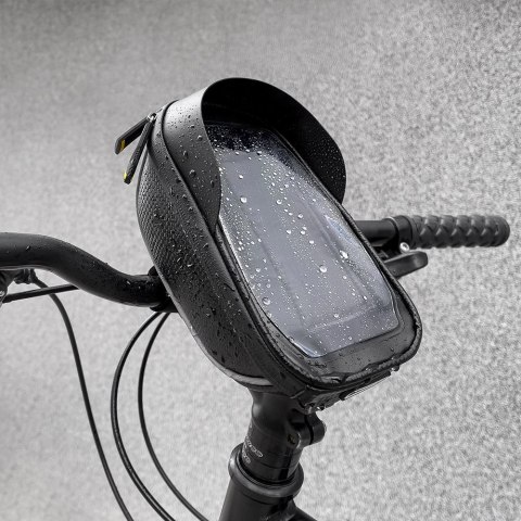 Wozinsky torba rowerowa na kierownicę z etui na telefon 1 l czarna (WBB16BK) Wozinsky torba rowerowa na kierownicę z etui na telefon 1 l czarna (WBB16BK)