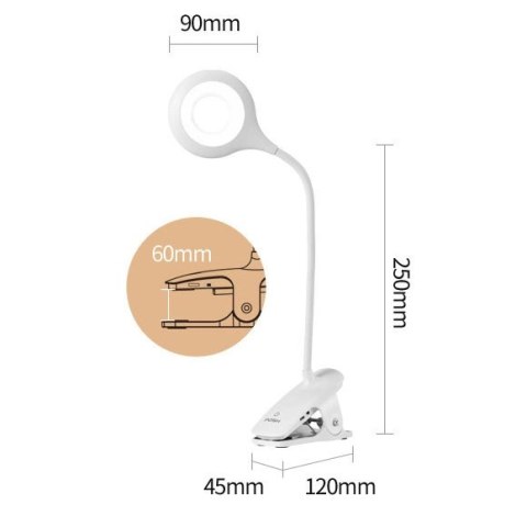 Bezprzewodowa lampka LED do czytania z klipsem + kabel micro USB czarny Bezprzewodowa lampka LED do czytania z klipsem + kabel micro USB czarny