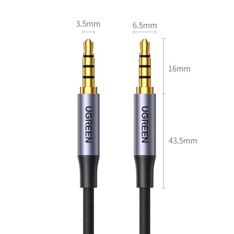 Kabel Ugreen AV183 20782 mini jack 3.5mm / mini jack 3.5mm 2m - szary Kabel Ugreen AV183 20782 mini jack 3.5mm / mini jack 3.5mm 2m - szary