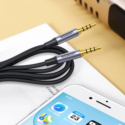 Kabel Ugreen AV183 20782 mini jack 3.5mm / mini jack 3.5mm 2m - szary Kabel Ugreen AV183 20782 mini jack 3.5mm / mini jack 3.5mm 2m - szary