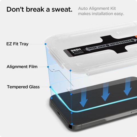 Szkło hartowane Spigen Glas.tR EZ Fit na iPhone 13 / 13 Pro / 14 / 16e Szkło hartowane Spigen Glas.tR EZ Fit na iPhone 13 / 13 Pro / 14 / 16e