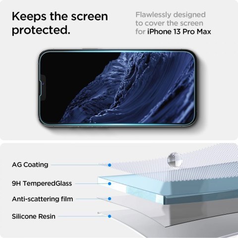 Szkło hartowane Spigen Glas.tR EZ Fit na iPhone 13 / 13 Pro / 14 / 16e Szkło hartowane Spigen Glas.tR EZ Fit na iPhone 13 / 13 Pro / 14 / 16e