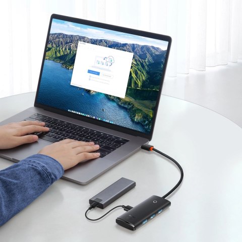 Baseus Lite Series przejściówka HUB USB Typ C - 4x USB 3.0 25cm czarny (WKQX030301) Baseus Lite Series przejściówka HUB USB Typ C - 4x USB 3.0 25cm czarny (WKQX030301)