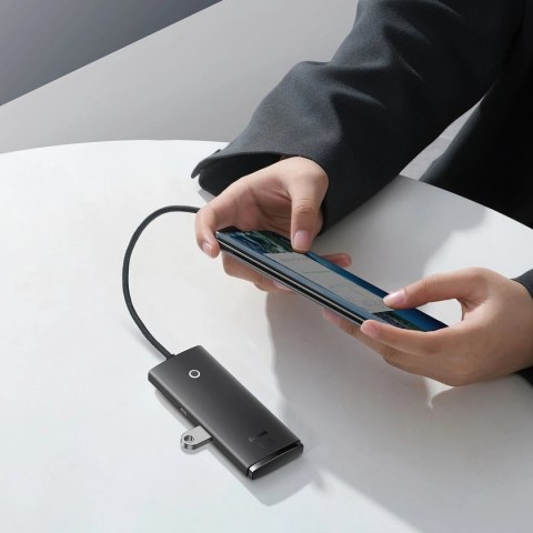 Baseus Lite Series przejściówka HUB USB Typ C - 4x USB 3.0 25cm czarny (WKQX030301) Baseus Lite Series przejściówka HUB USB Typ C - 4x USB 3.0 25cm czarny (WKQX030301)