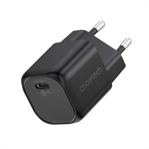 Choetech ładowarka sieciowa GaN USB Typ C PD 30W czarny (PD5007) Choetech ładowarka sieciowa GaN USB Typ C PD 30W czarny (PD5007)