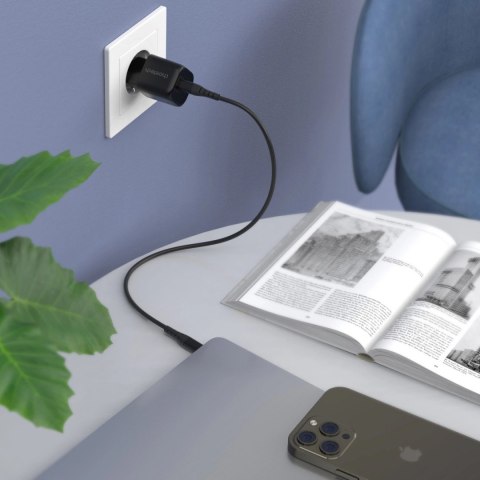 Choetech ładowarka sieciowa GaN USB Typ C PD 30W czarny (PD5007) Choetech ładowarka sieciowa GaN USB Typ C PD 30W czarny (PD5007)