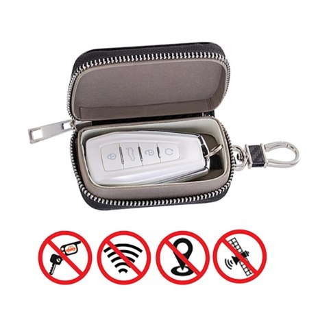 Etui antykradzieżowe na klucze samochodowe blokujące fale radiowe Faraday Box klatka Faradaya czarne Etui antykradzieżowe na klucze samochodowe blokujące fale radiowe Faraday Box klatka Faradaya czarne