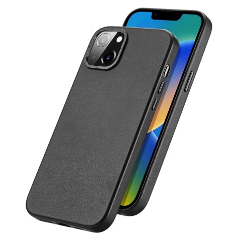 Dux Ducis Grit skórzane etui do iPhone 14 Plus elegancki pokrowiec ze sztucznej skóry (kompatybilne z MagSafe) czarny Dux Ducis Grit skórzane etui do iPhone 14 Plus elegancki pokrowiec ze sztucznej skóry (kompatybilne z MagSafe) czarny