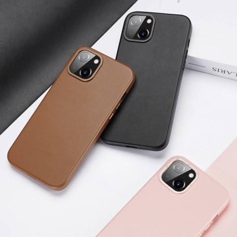 Dux Ducis Grit skórzane etui do iPhone 14 Plus elegancki pokrowiec ze sztucznej skóry (kompatybilne z MagSafe) czarny Dux Ducis Grit skórzane etui do iPhone 14 Plus elegancki pokrowiec ze sztucznej skóry (kompatybilne z MagSafe) czarny