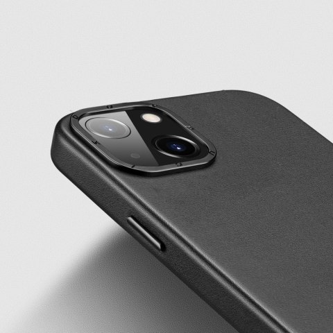 Dux Ducis Grit skórzane etui do iPhone 14 Plus elegancki pokrowiec ze sztucznej skóry (kompatybilne z MagSafe) czarny Dux Ducis Grit skórzane etui do iPhone 14 Plus elegancki pokrowiec ze sztucznej skóry (kompatybilne z MagSafe) czarny