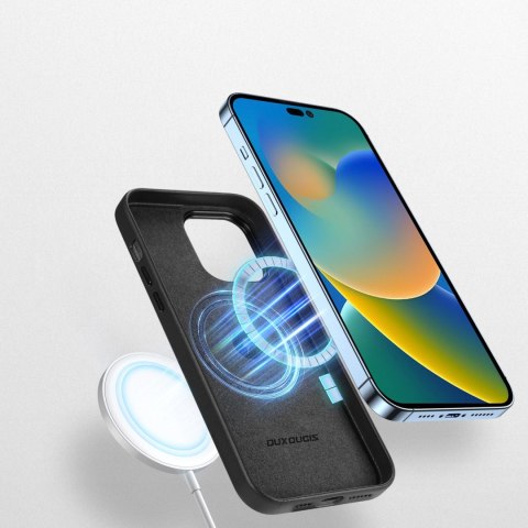 Dux Ducis Grit skórzane etui do iPhone 14 Pro Max elegancki pokrowiec ze sztucznej skóry (kompatybilne z MagSafe) czarny Dux Ducis Grit skórzane etui do iPhone 14 Pro Max elegancki pokrowiec ze sztucznej skóry (kompatybilne z MagSafe) czarny