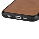 ICarer Leather Oil Wax etui iPhone 14 Pro Max skórzany pokrowiec brązowe (WMI14220720-TN)